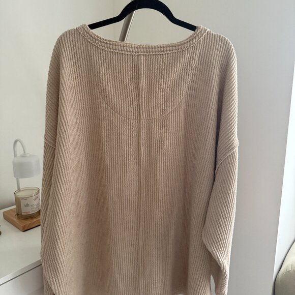 Free People Easy V Pullover Sweater - Beige - Picture 4 of 6